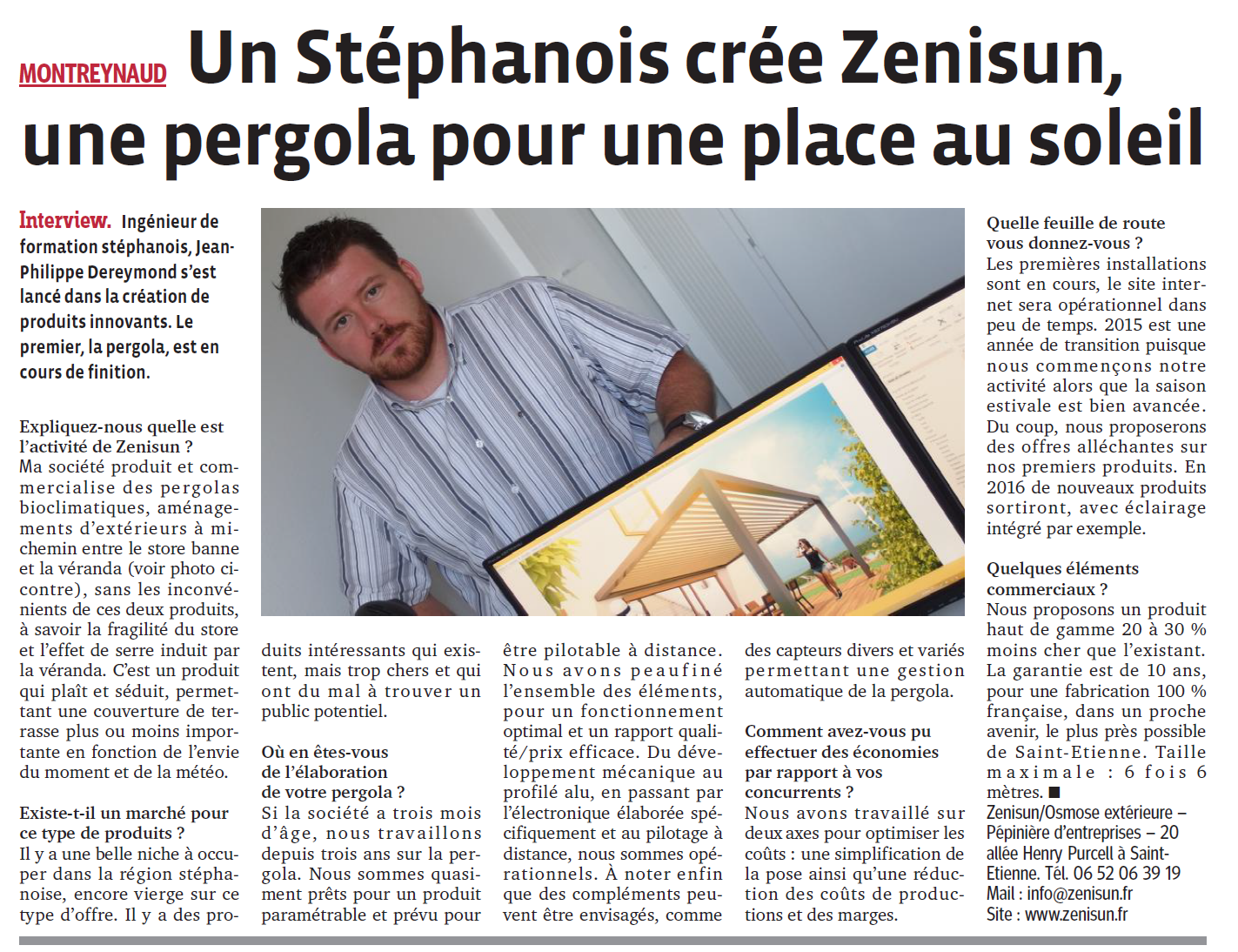 Zenisun dans la Tribune Le Progrès