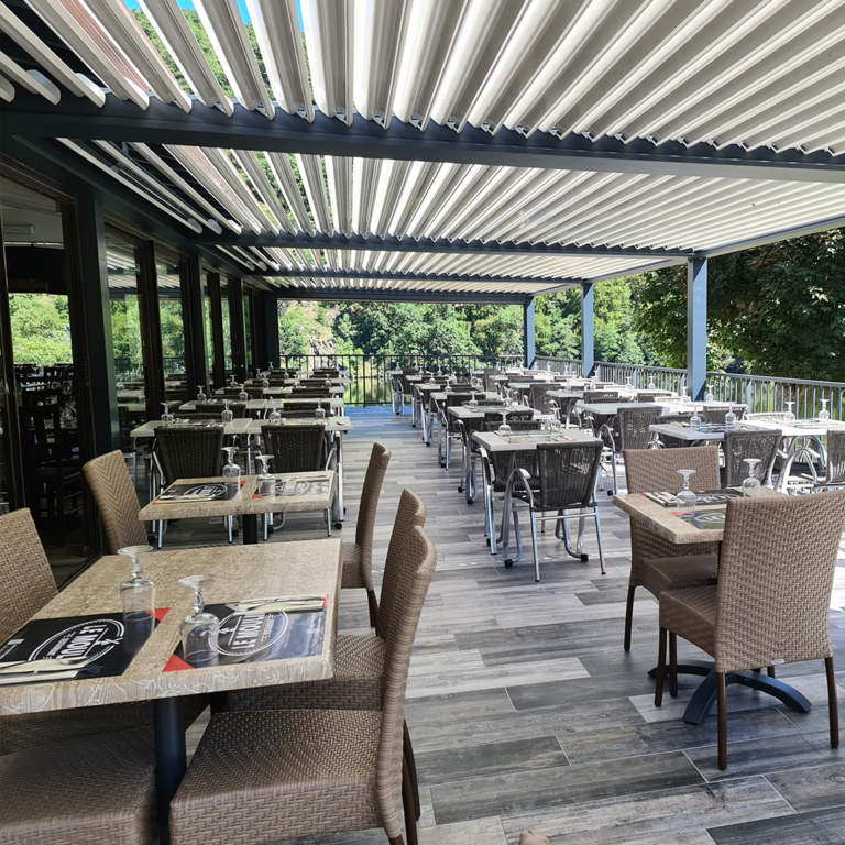 vue pergola bioclimatique adossée
